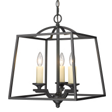 Golden 3072-3P NB - Golden Lighting Athena 3-light Pendant in Natural Black
